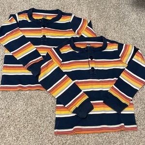 Tea collection striped Henley shirts.